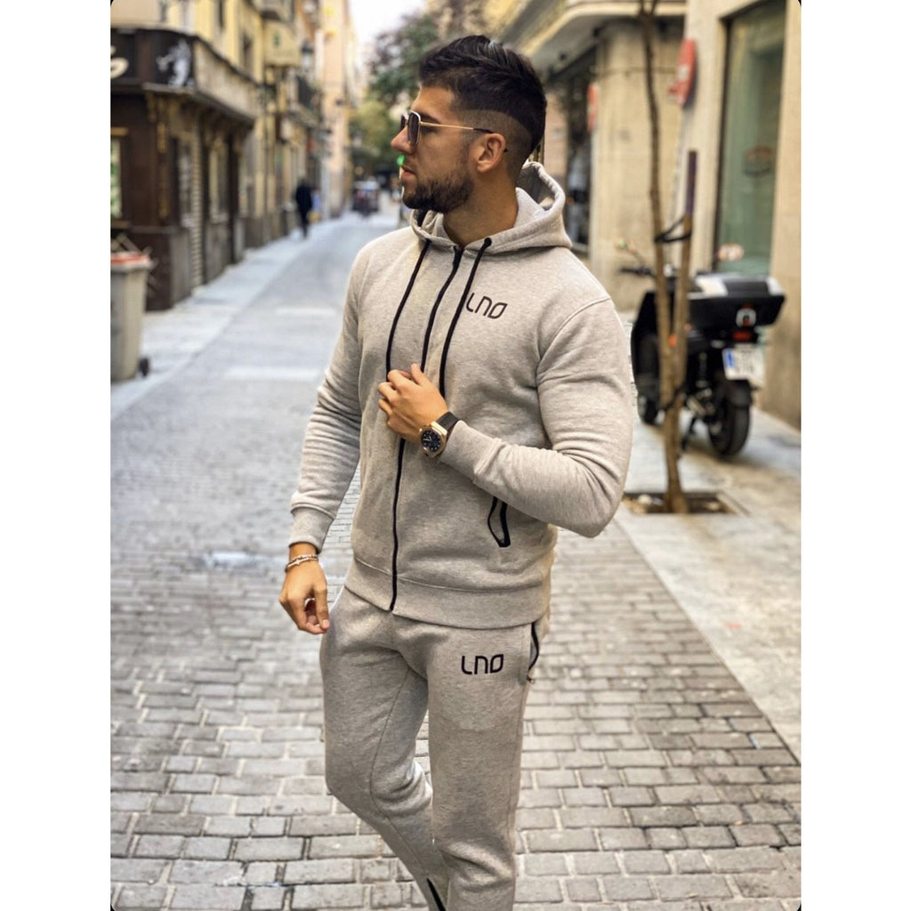 LNO fleece tracksuit hoodie - grey